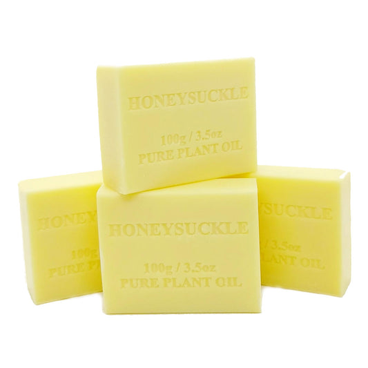 4x 100g Plant Oil Soap Honeysuckle Scent Pure Vegetable Base Bar Australian