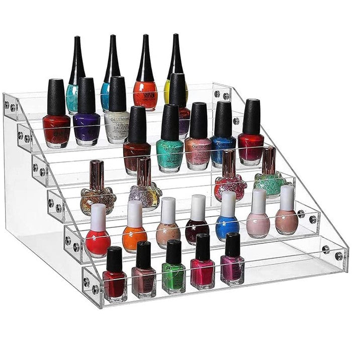 GOMINIMO Nail Polish Organizer 6 Layer Display Stand Holder (Transparent)