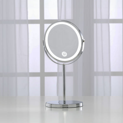 GOMINIMO 7 Inch LED Makeup Mirror with 10x Magnifying (Silver)