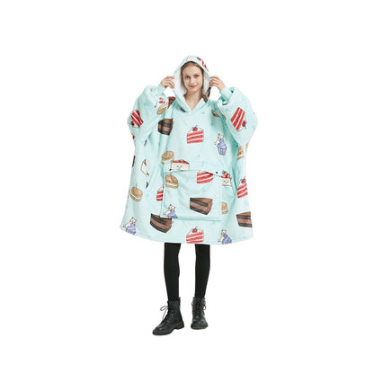 GOMINIMO Hoodie Blanket (Adult Cake Blue)