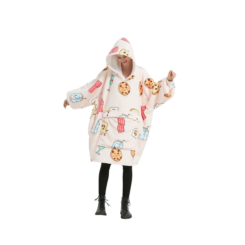 GOMINIMO Hoodie Blanket (Adult Breakfast)