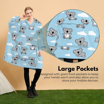 GOMINIMO Hoodie Blanket (Adult Koala Blue)