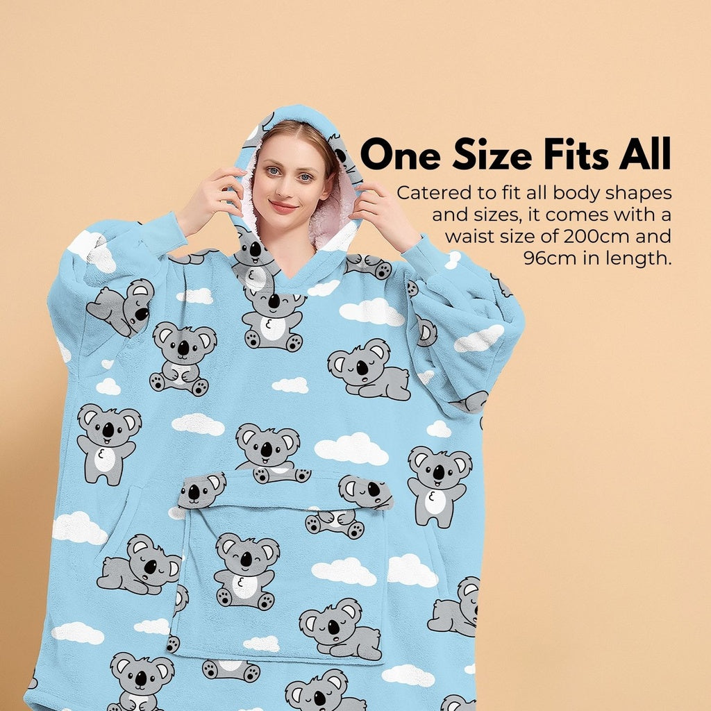 GOMINIMO Hoodie Blanket (Adult Koala Blue)