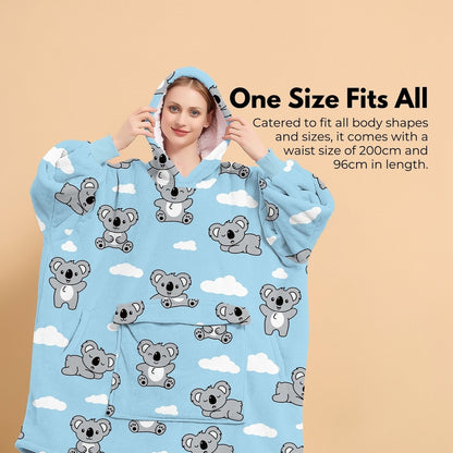 GOMINIMO Hoodie Blanket (Adult Koala Blue)